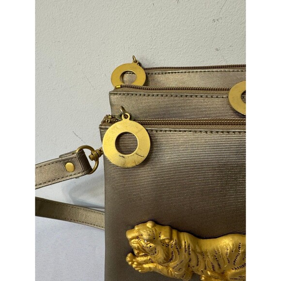 NIMA DARK GOLD MESH GOLDEN TIGER CROSSBODY MIRAGE SEIGFRIED & ROY 1990's - Picture 3 of 9